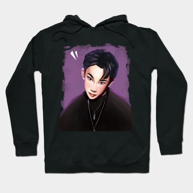 WonHo, kpop, fan art, version 1, crazy, don’t regret, singer, dancer, artist, monster x, idol Hoodie by KAM KOLE